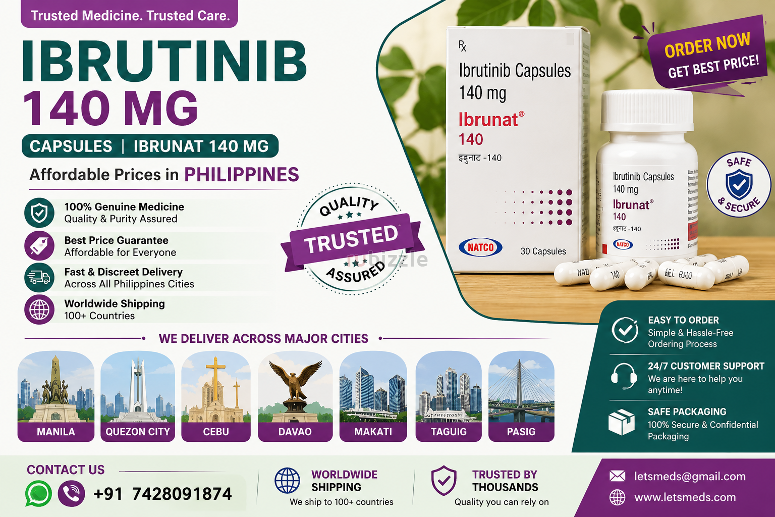 Purchase Ibrutinib 140 mg Online In Philippines With Fast Shipping