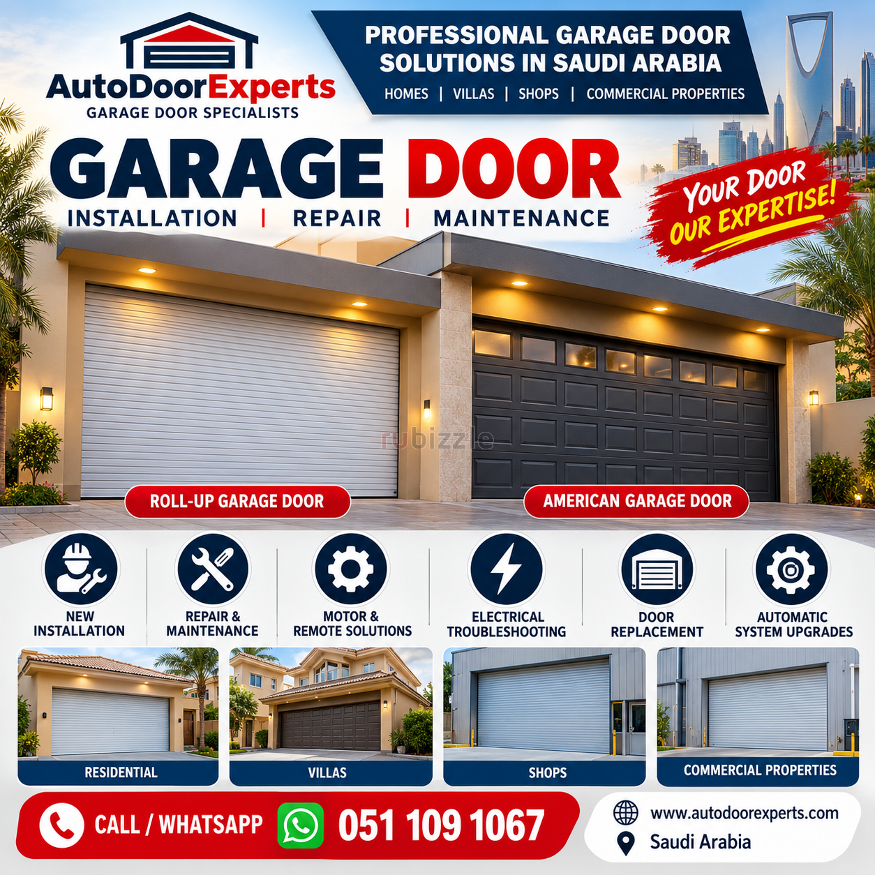 Roll-Up & American Garage Door Services in Saudi Arabia