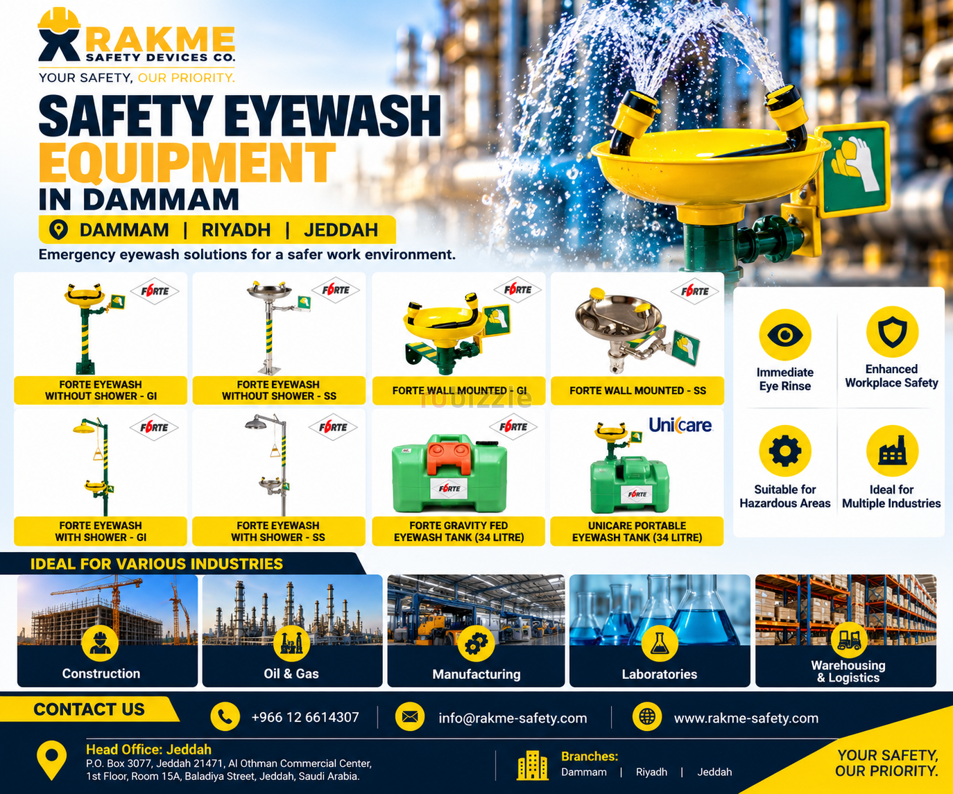 Safety Eyewash Equipment in Dammam