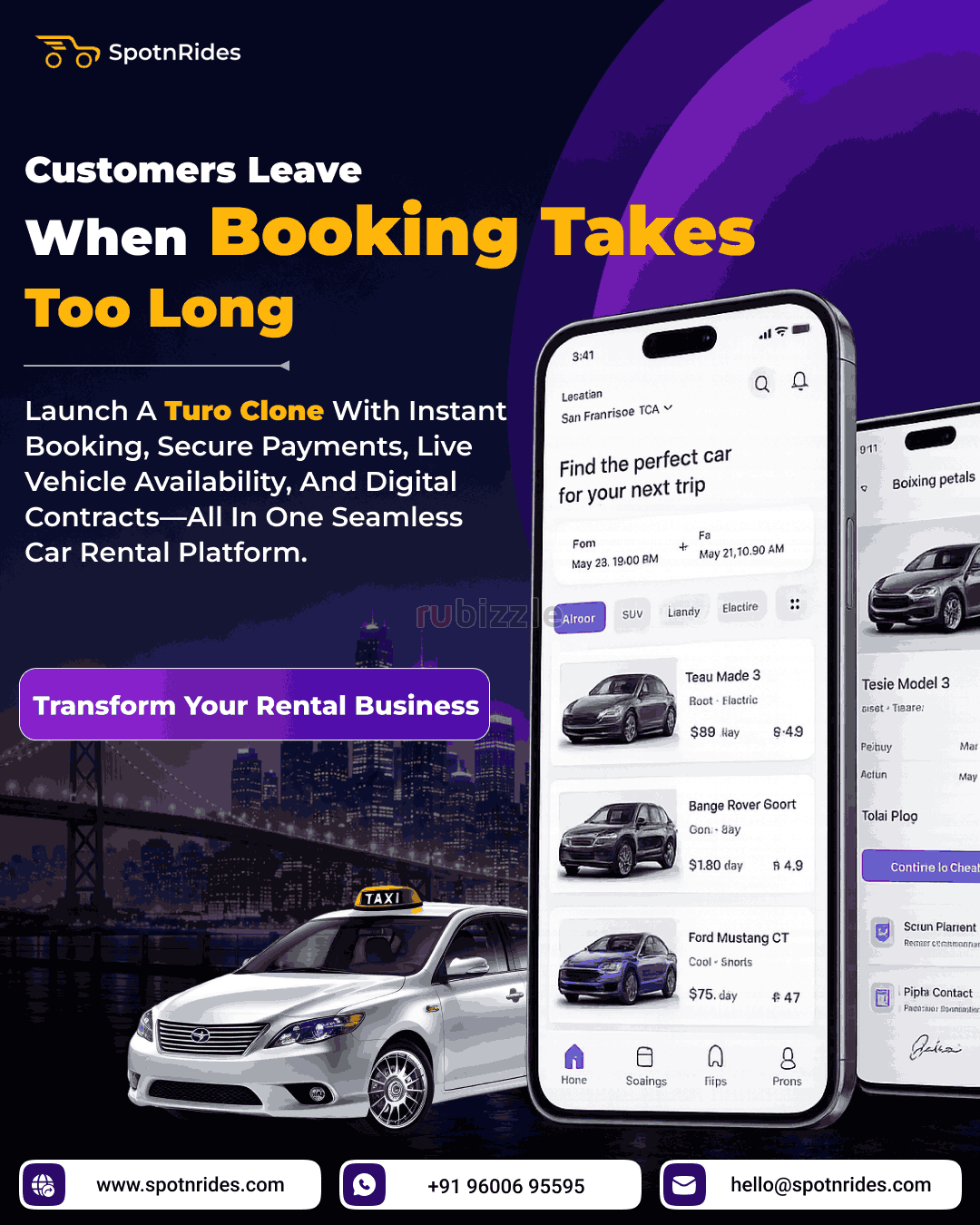 Launch Your Own Car Rental Marketplace with SpotnRides Turo Clone