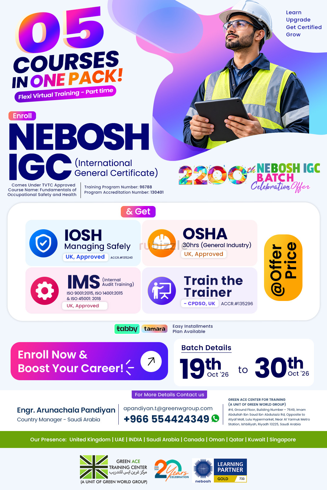 NEBOSH IGC Course in Jubail, Saudi Arabia