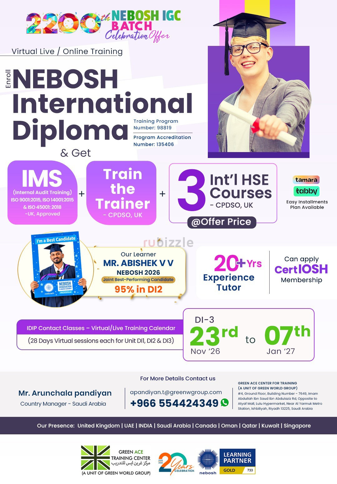 NEBOSH IDIP Course in Dammam, Saudi Arabia – Advance Your HSE Career!