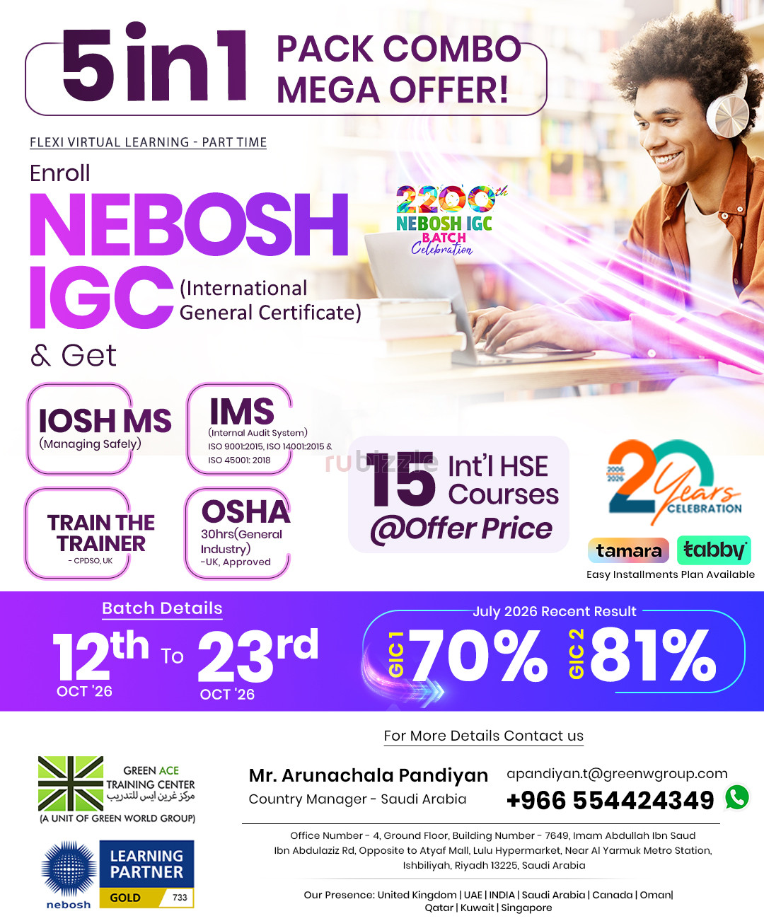 NEBOSH IGC Course in Riyadh, Saudi Arabia