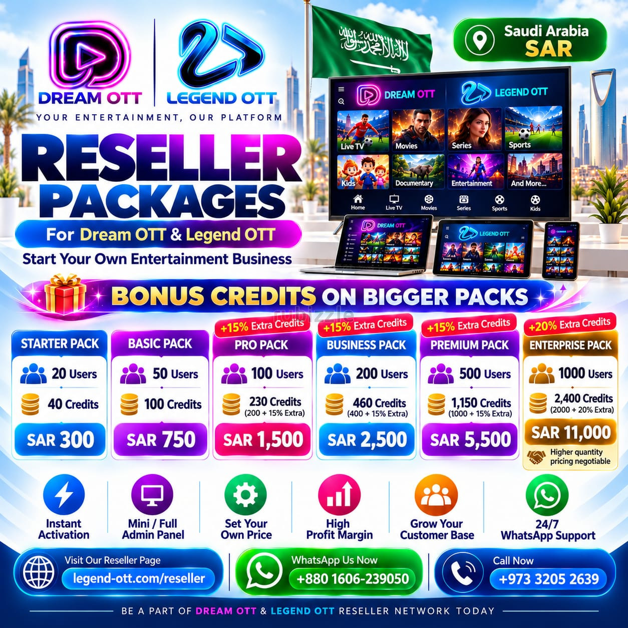 Legend OTT Reseller Price Saudi Arabia