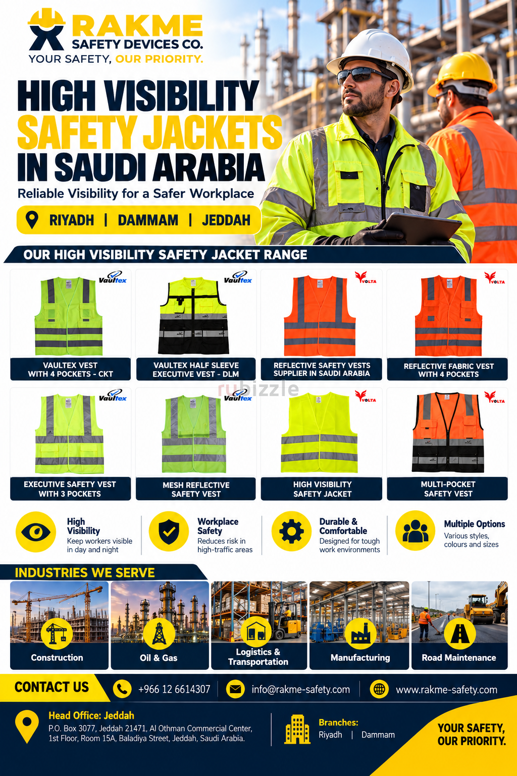 High Visibility Safety Jackets in Saudi Arabia